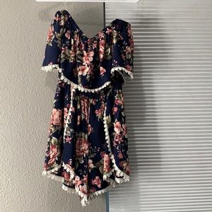Off the shoulder floral Romper